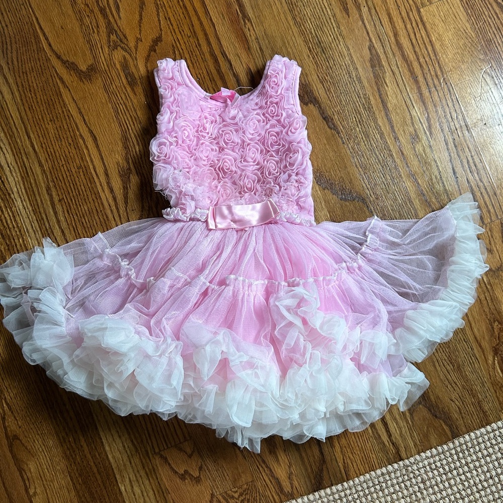 Popatu Pink Rosette Tulle Dress
